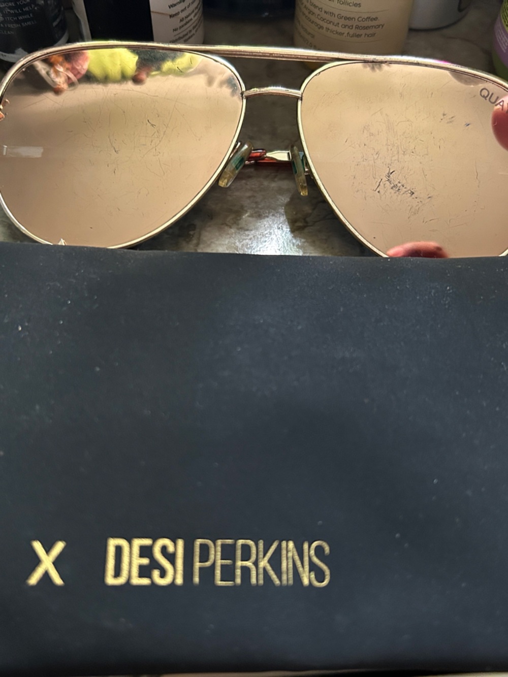 DevaCurl Rose-Gold Aviator Sunglasses